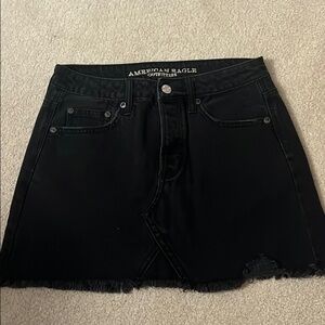 Black Denim Mini Skirt